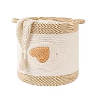 Vista 9 de Cestas Grandes de Mantas para Decoración de Sala de Estar, Cestas de Almacenamiento de Juguetes de Cuerda de Algodón Tejida Cesta de Almacenamiento