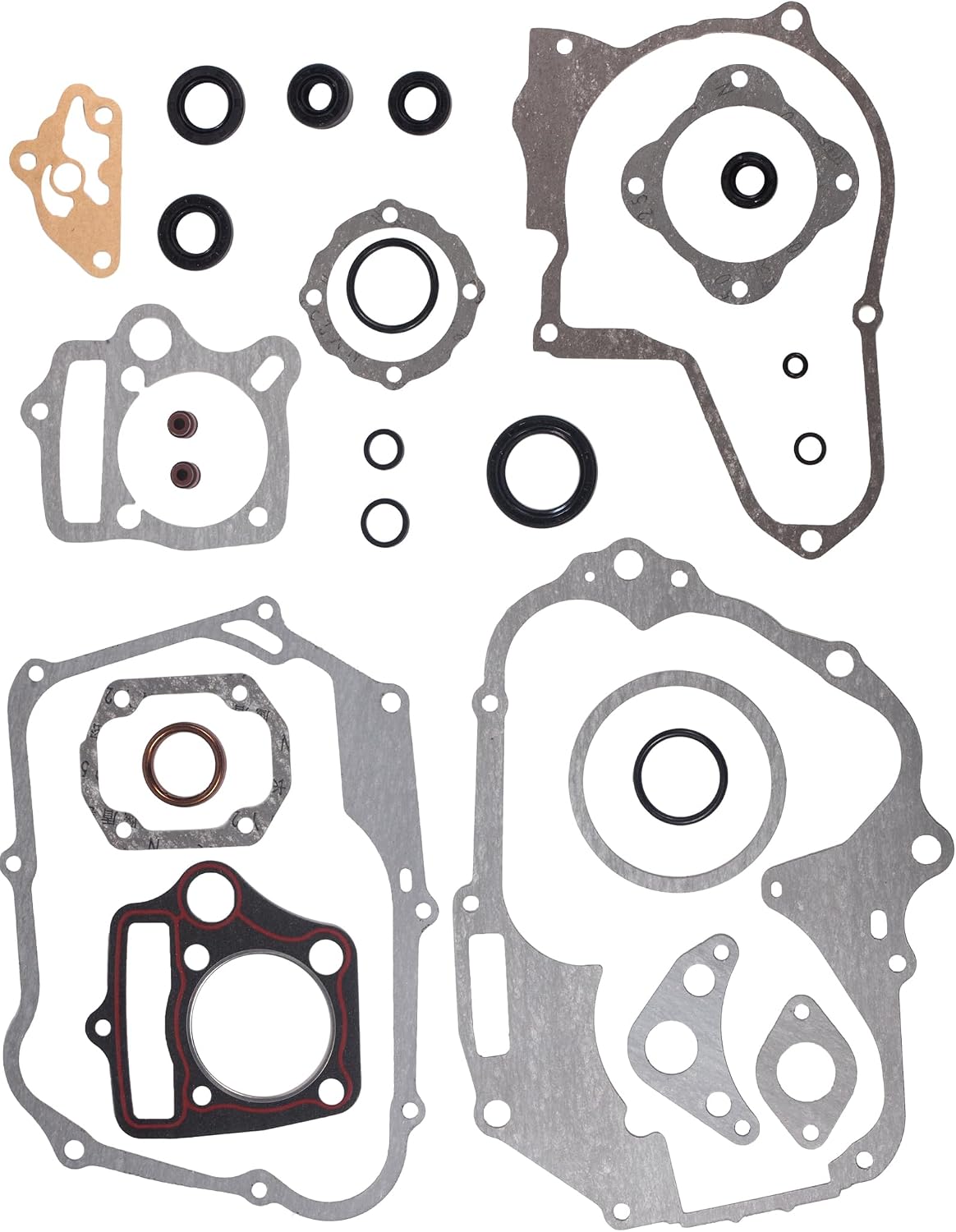 Gasket Set Fit for 110cc 125cc Chinese Honda Engine 1P54FMI 1P54FMH, Top End Gasket Kit with Oil Seals for ATV Dirt Bike Pit Bike Go Kart Quad 4 Wheeler TaoTao Coolster SSR Apollo Coleman