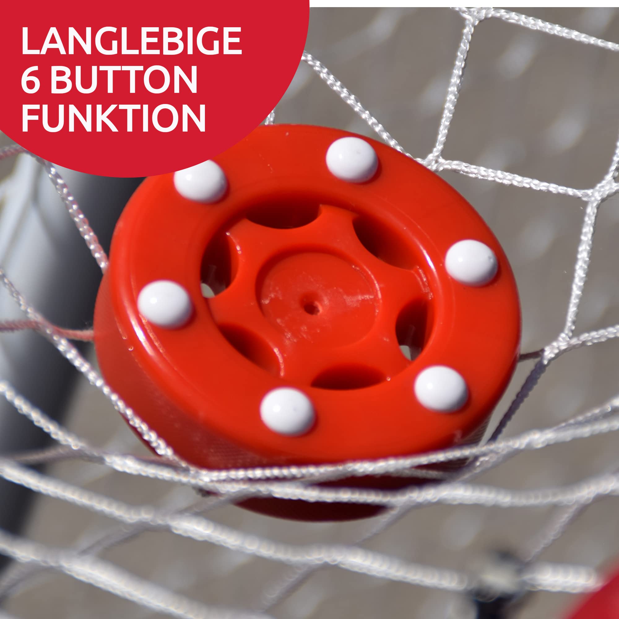 Base Inline Puck Pro I Construction à 6 Boutons I Idéal pour Les revêtements Lisses I pour Toutes Les températures I Hockey en Ligne et de Rue I Rouge Unisexe, 8 cm