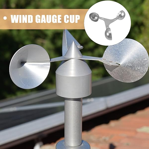 Kisangel Sensor de Anemómetro de 3 Copas de Aleación de Aluminio para Medición de Velocidad y Dirección del Viento en Invernaderos Agrícolas Diámetro 200 MM - 5