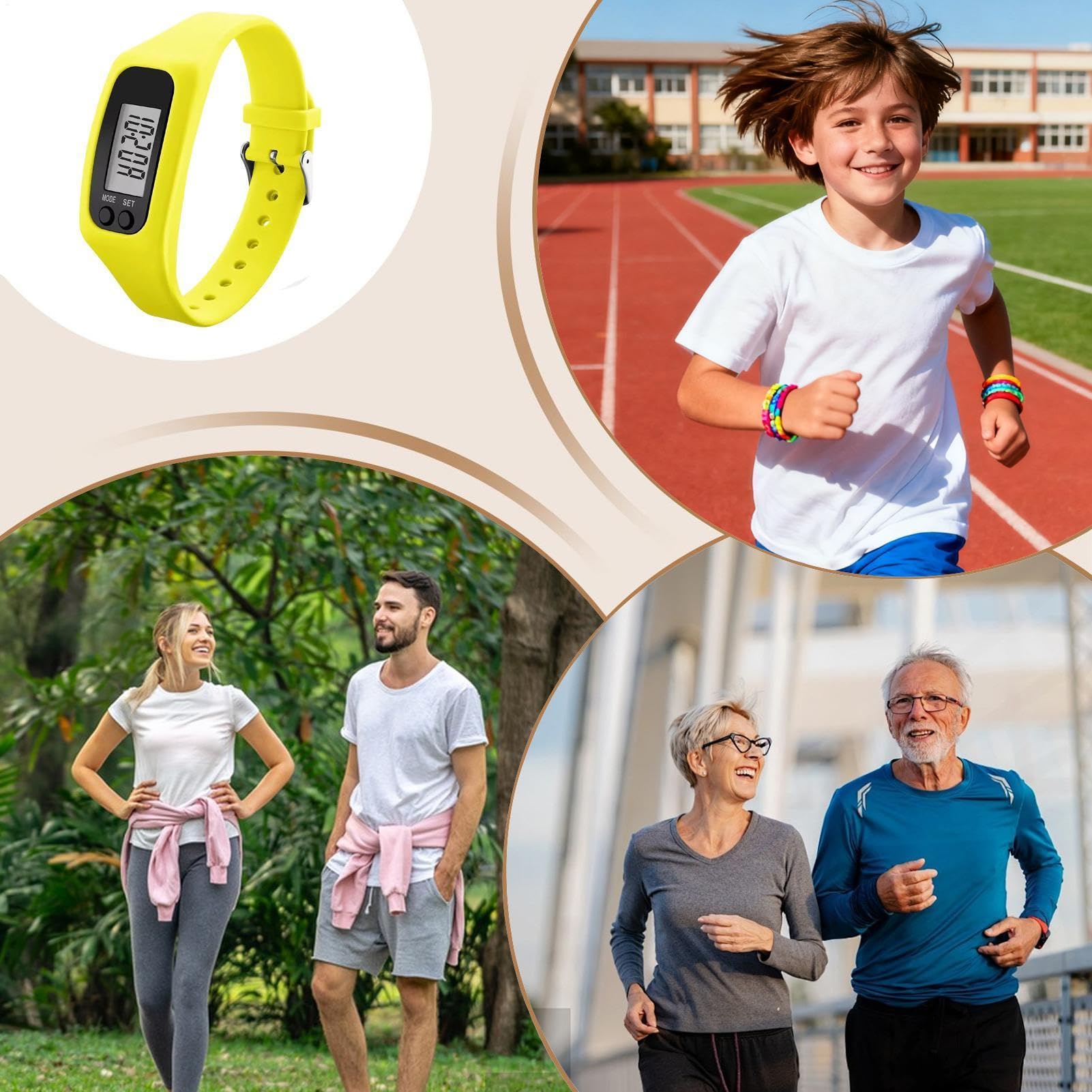 Montre compteur de pas pour femme – Enregistrement du kilométrage – Moniteur de kilométrage – Pour homme et adulte, coureur, athlète, marche, course, exercice, maison, bureau, salle de sport