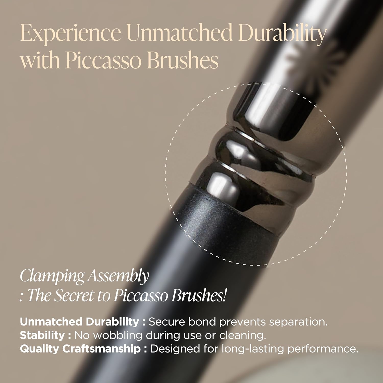 Piccasso Brush 233 Concealer Makeup Brush for Pore Coverage – Precision Tapping Tip for Flawless, Smooth Finish – Synthetic Hair, Wooden Handle - Image 4