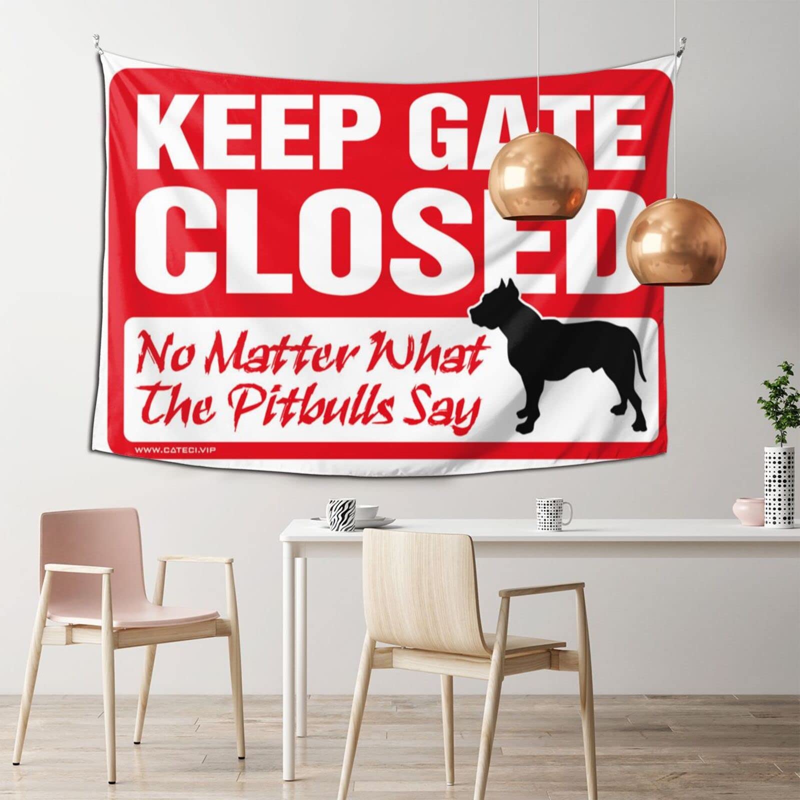 Dsocuiubos Bar Man Cave Decor Keep Gate Closed No Matter What The Pitbulls Say Tapestry Wall Decor for Dorm Beer Decorations for Man Cave (Size : 75X100CM)