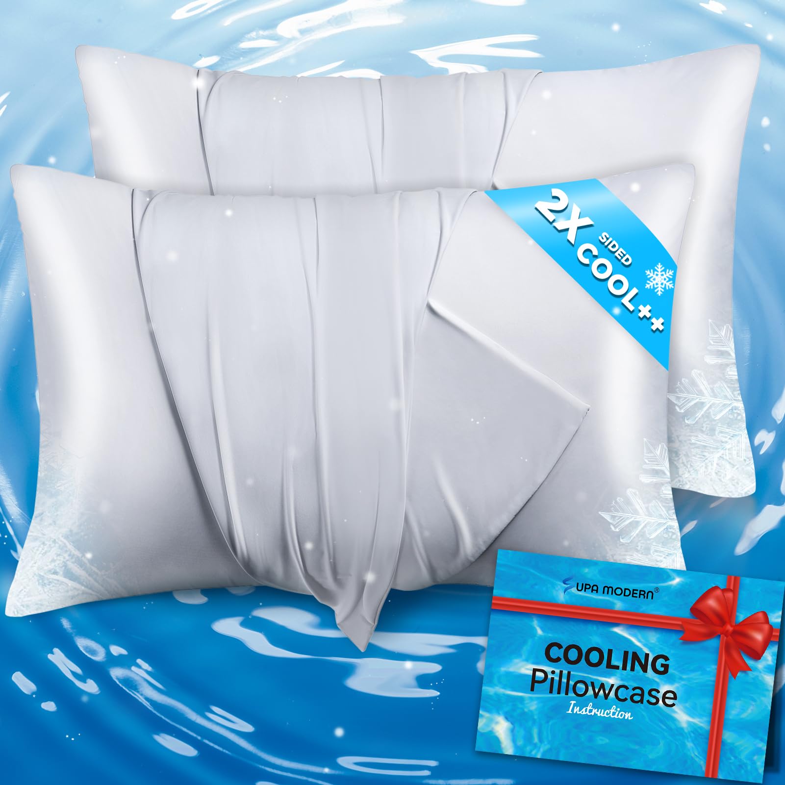 Taie d'oreiller rafraîchissante Q-Max 0.5 Arc-Chill SUPA MODERN Queen Size x2