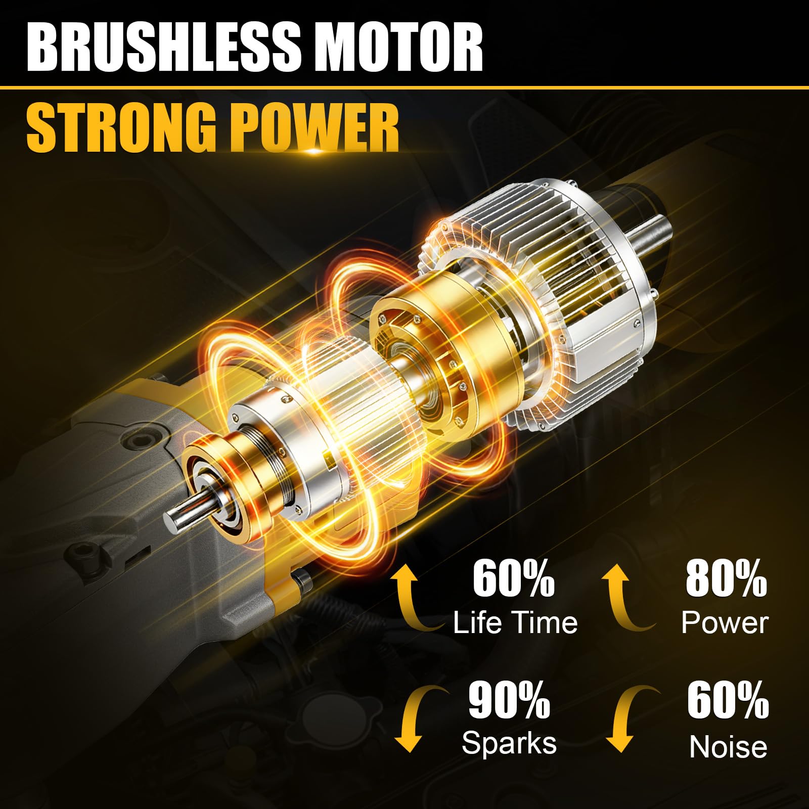 Avvitatore elettrico ad angolo retto compatibile con batteria DeWalt max 20 V, 1/2" 62,8 m/lbs (280 Nm) ad alta coppia senza fili con velocità variabile (batteria non inclusa)