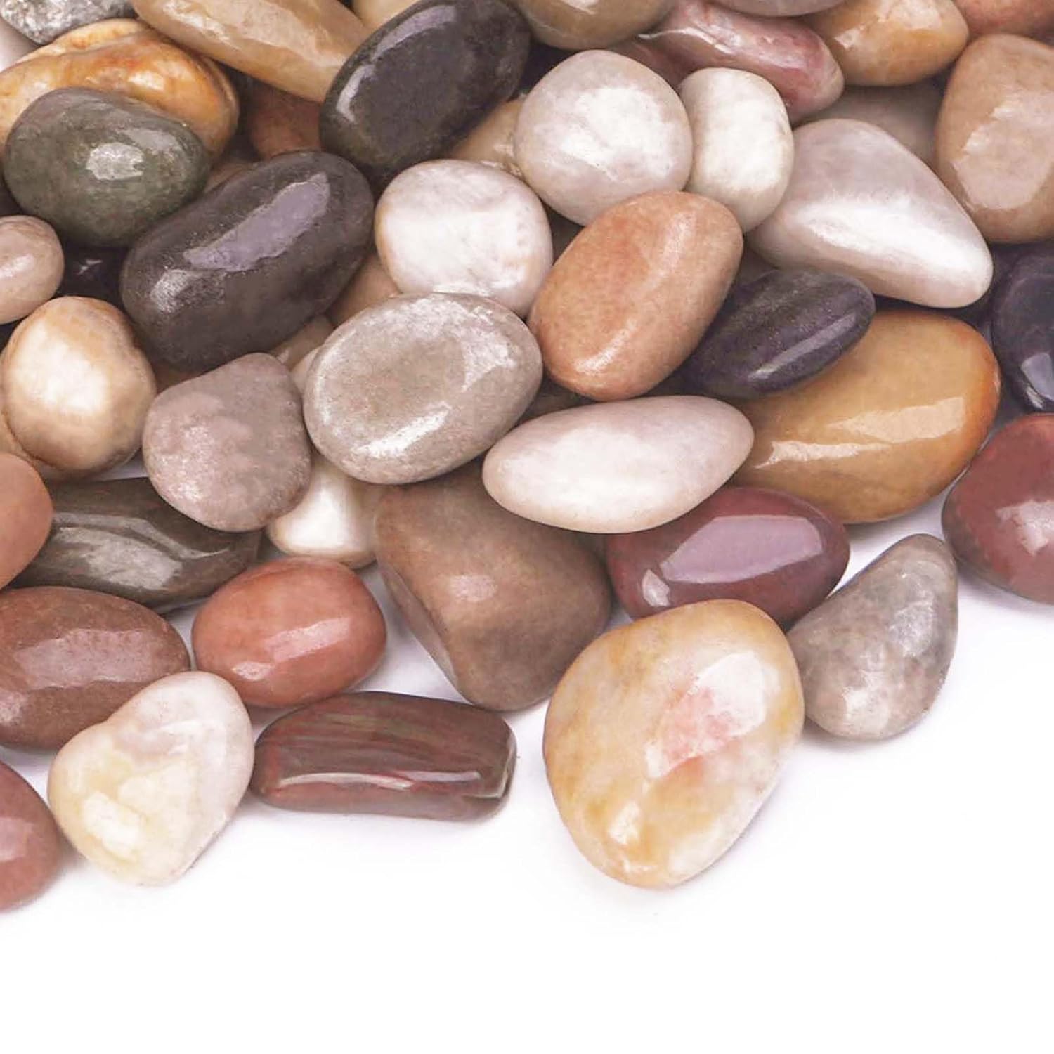 10 lbs Decorative Rocks for Planters and Outdoor Landscaping, 1"- 1 1/2", Pebbles for Indoor Plants, Vases, Terrarium, Polished Stones for Garden Decor 10.0 Pounds