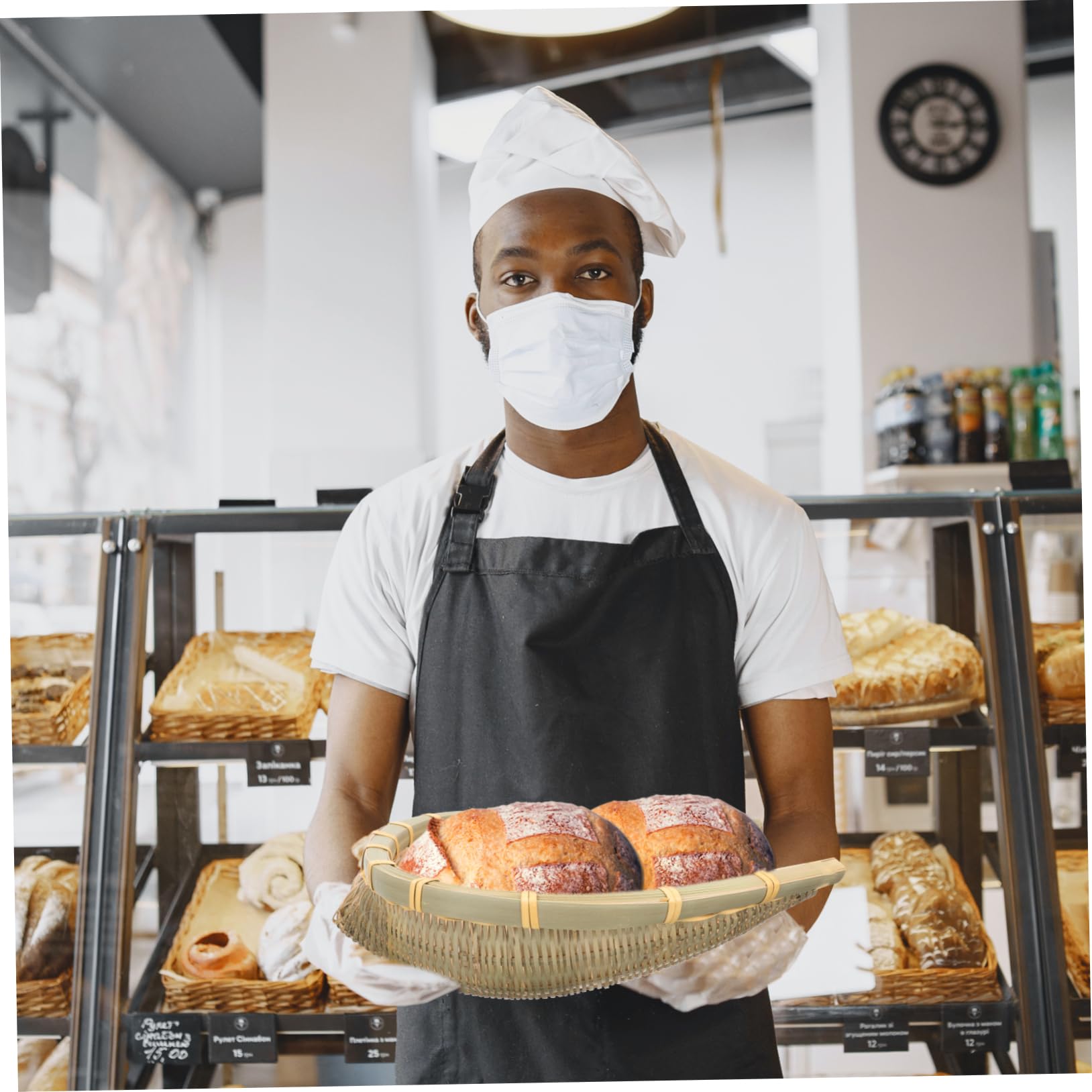Hemobllo Woven Tray Kitchen Serving Basket for Fruits Vegetables and Snacks for Draining and Washing for Home Decoration and Use