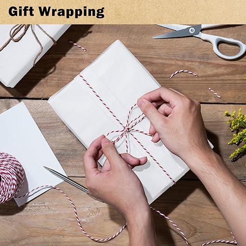 Miniatura 4 de RUSPEPA Rollo de papel de regalo de estraza blanco, 17.5 x 393 pulgadas (32.8 pies), papel de regalo de arte blanco reciclable para envolver