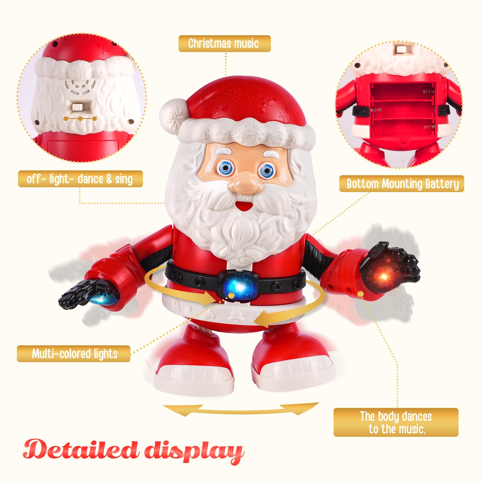 WHIMSYLAND Twerking Santa Claus with Music, Singing and Dancing