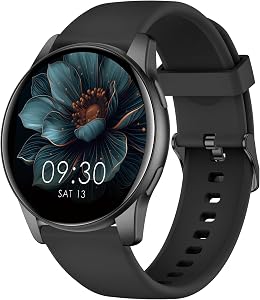 💎 79% MEGA DEAL! AcclaFit Smartwatch Damen Herren, 1.38 Zoll HD-Display Smart Watch mit Bluetooth Anrufe, Fitness Tracker mit Herzfrequenz SpO2 Schlafmonitor Schrittzähler, IP68 Wasserdicht Fitnessuhr für iOS Black