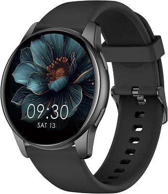 💎 79% MEGA DEAL! AcclaFit Smartwatch Damen Herren, 1.38 Zoll HD-Display Smart Watch mit Bluetooth Anrufe, Fitness Tracker mit Herzfrequenz SpO2 Schlafmonitor Schrittzähler, IP68 Wasserdicht Fitnessuhr für iOS Black