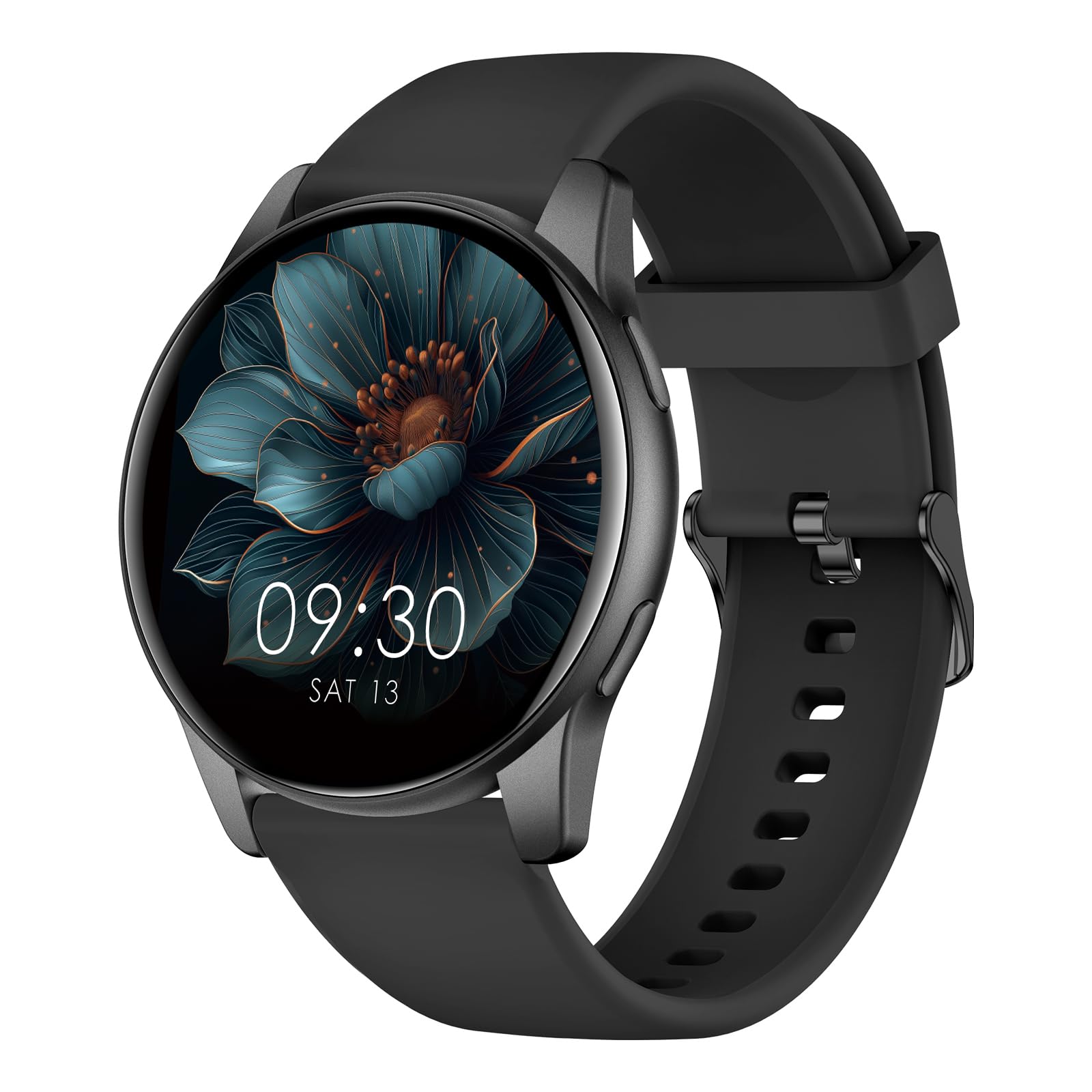 AcclaFit Smartwatch Damen Herren, 1.38 Zoll HD-Display Smart Watch mit Bluetooth Anrufe, Fitness Tracker mit Herzfrequenz SpO2 Schlafmonitor Schrittzähler, IP68 Wasserdicht Fitnessuhr für iOS Black
