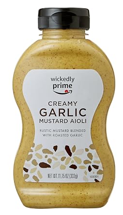 Amazon Brand - Wickedly Prime Mustard, Creamy Garlic Aioli, 11.75 Ounce pack of 1