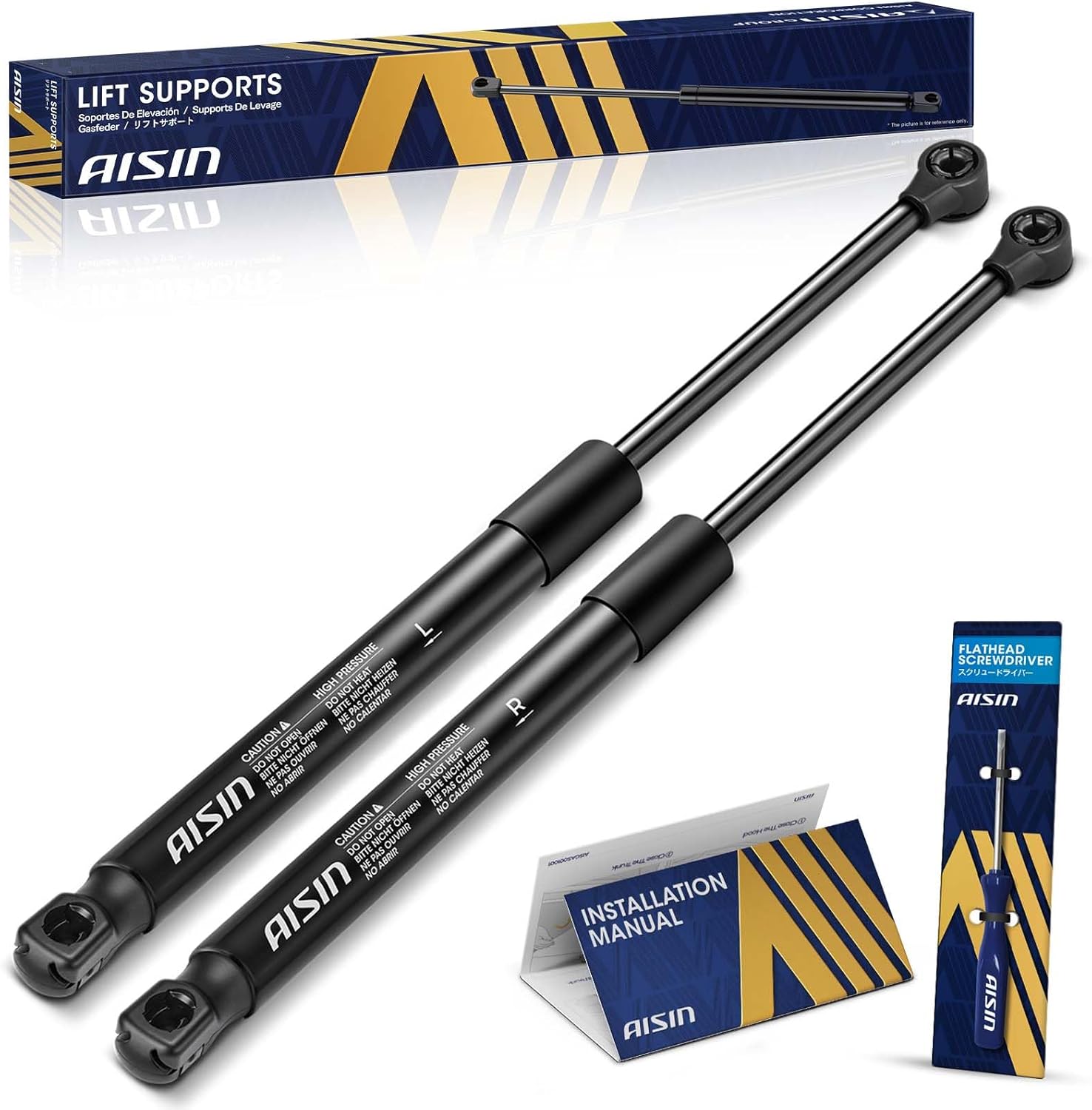 AISIN AFTERMARKET GASVG-00156 Rear Trunk Lid Lift Supports Shock Struts - Compatible with Audi TT Quattro TTS Quattro 2016-2023, TT RS Quattro 2020-2022 - Set of 2