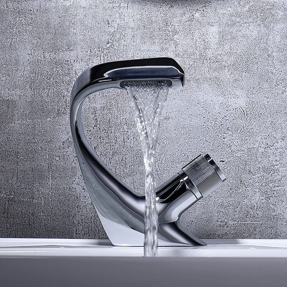 Rubinetto per lavello da Cucina per Bar Agriturismo Commerciale, Rubinetto da Cucina con Finitura cromata, Rubinetti per lavandino del Bagno, Miscelatore Acqua Calda Fredda, Rubinetto per Vasca