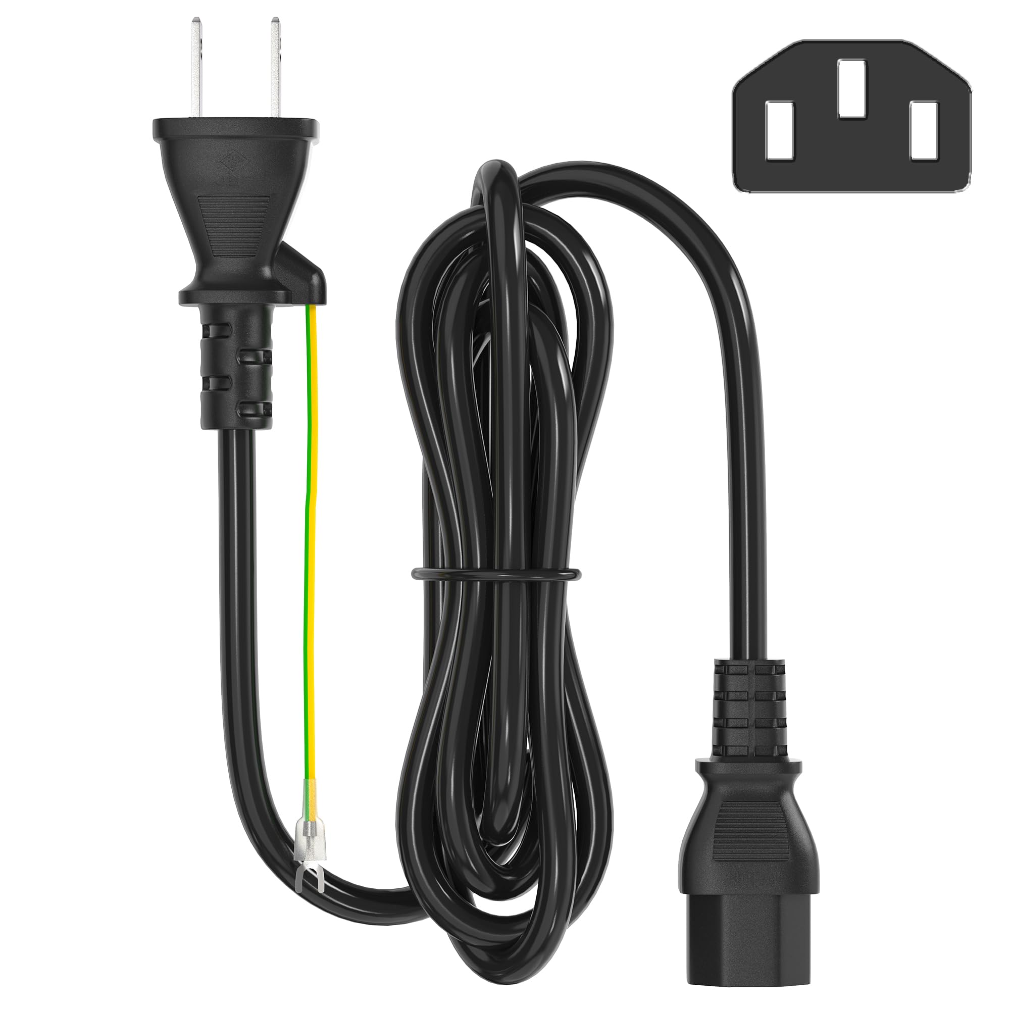 Amazon.co.jp: 電源コード 3ピン 変換 1.8m 7A 125V 700W アース線付き