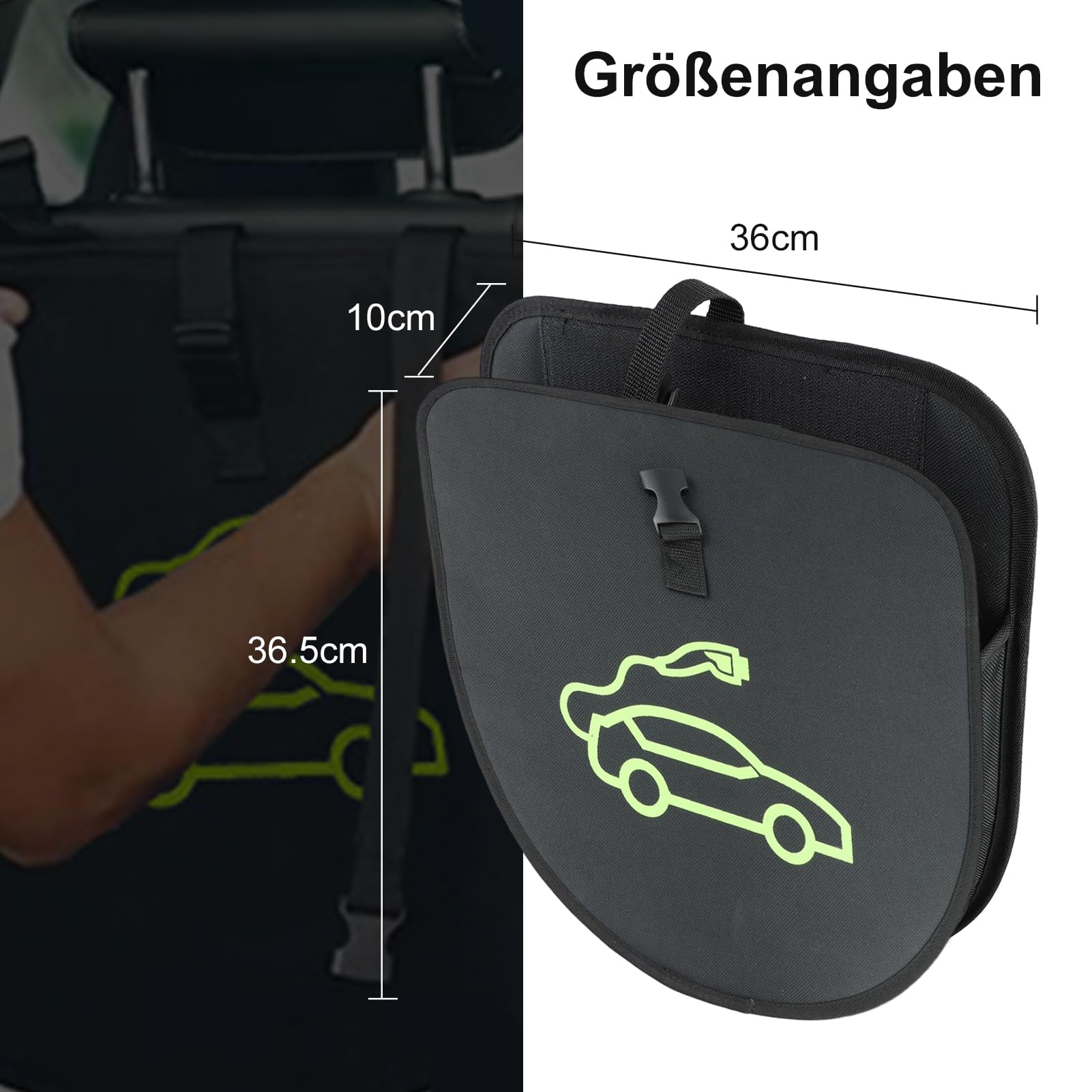 Étui de rangement pour chargeur de voiture électrique, sac de cordon de charge EV, tissu Oxford 600D imperméable, sac de rangement pour ligne de charge de véhicule d'énergie
