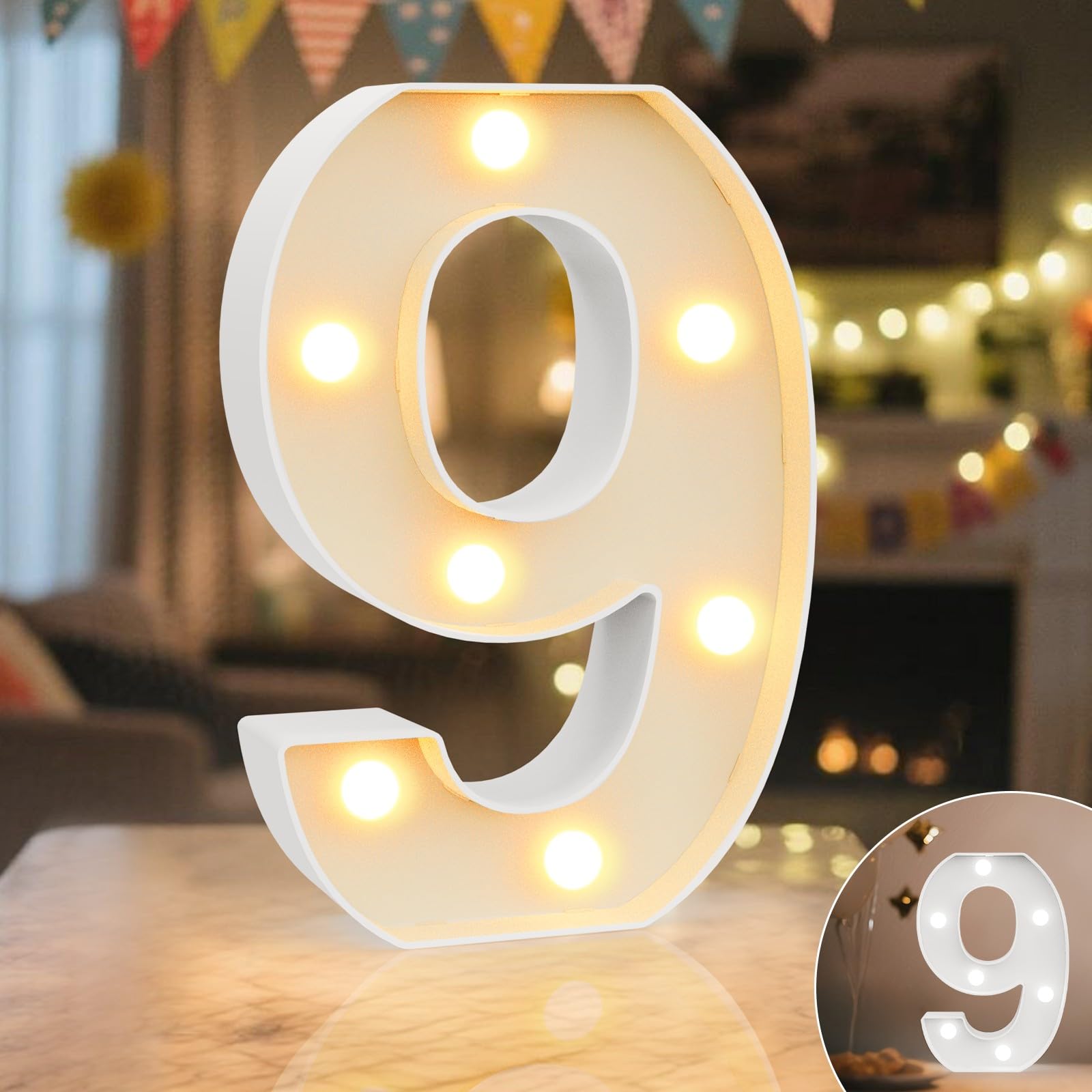 Ledido LED Light Up Marquee Numbers Sign - Cool & Warm Light up Numbers for 40th Birthday Decorations, LED Number Lights for Wedding Anniversary Grad Home Bedroom Table Wall Party Decor, Number 40 — view 86