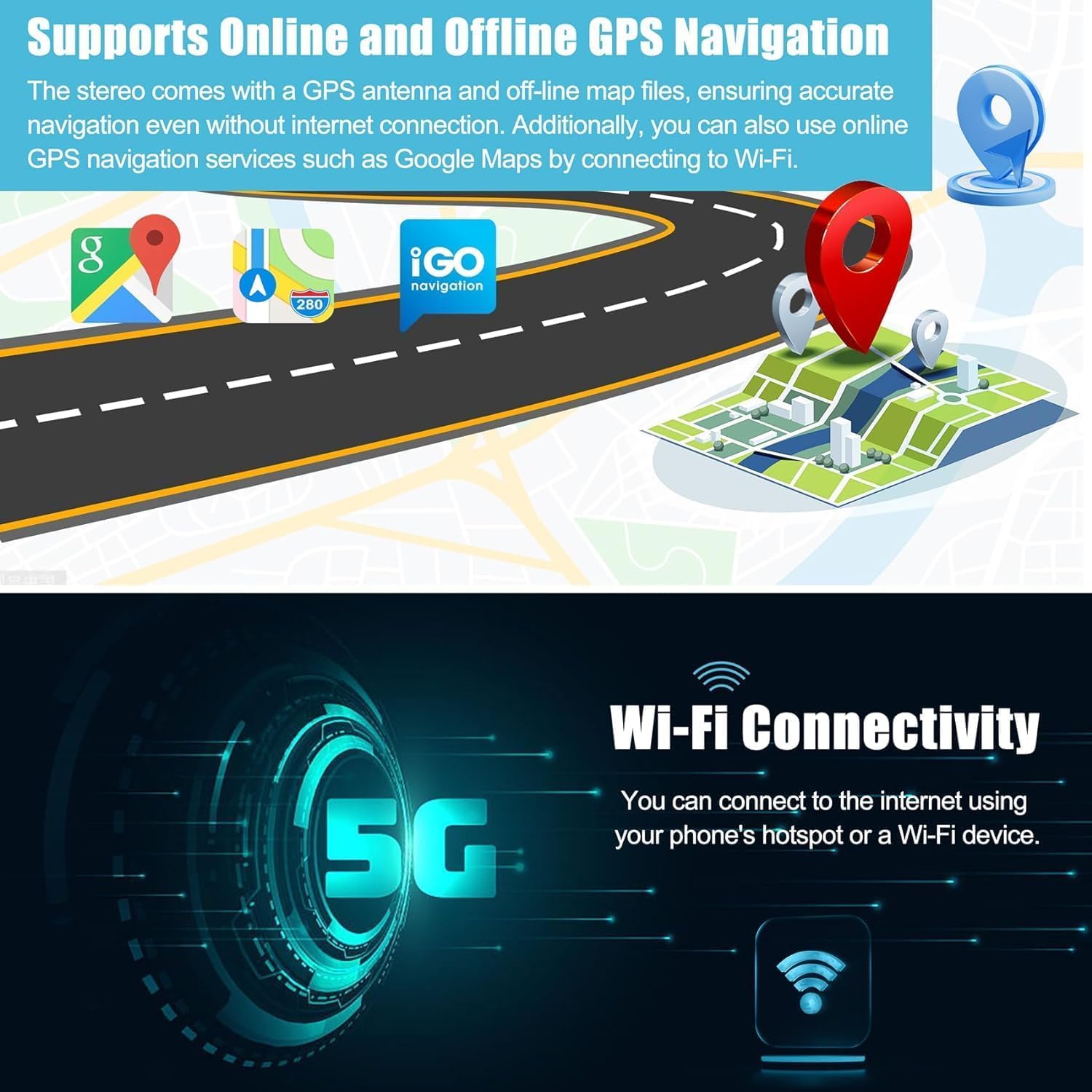 4GB RAM+64GB ROM Car Radio for Toyota Tacoma 1998-2004 Without J-B-L Sound System,Support Wireless Carplay&Android Auto/Mirror Link,7 Inch QLED Touch Screen for Tacoma Drivers