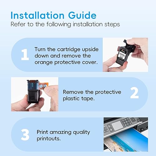 Miniatura 6 de Fooylen 245XL PG245XL - Cartucho de tinta negro de repuesto para Canon 245 PG-245 XL Cartuchos de tinta compatibles con PIXMA TS202 TS302 MG2520