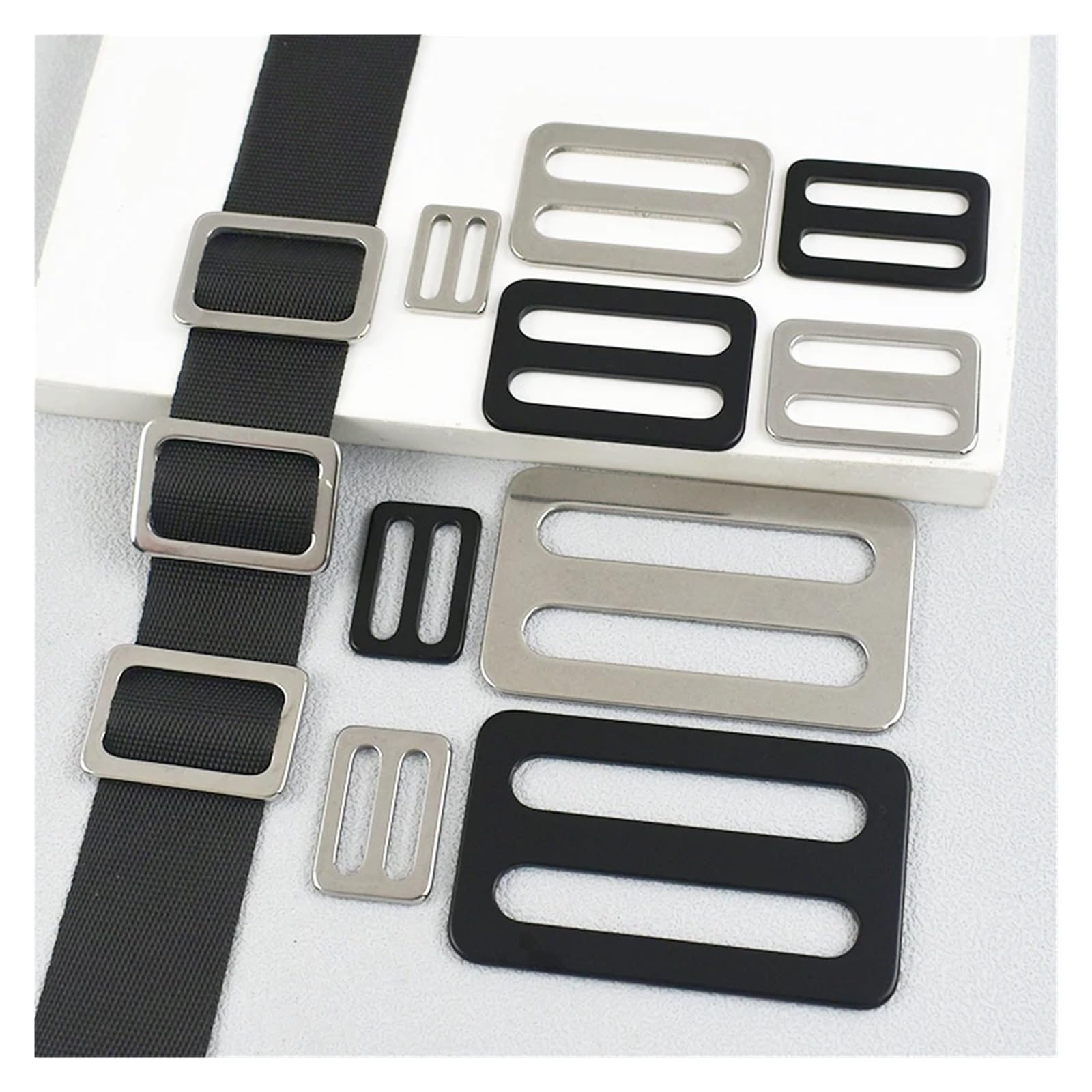 Metall Schnallen 2/5/10 Stück 20–50 mm Taschengurt, Edelstahlschnallen, Gurtband, Tri-Glide-Schieber, Schlaufe, Rucksack-Karabiner-Clips, Verschluss