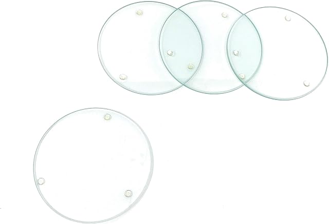 Glorex Glass Coasters, Multi-Colour, 10.3 x 10.3 x 2.3 cm, 4