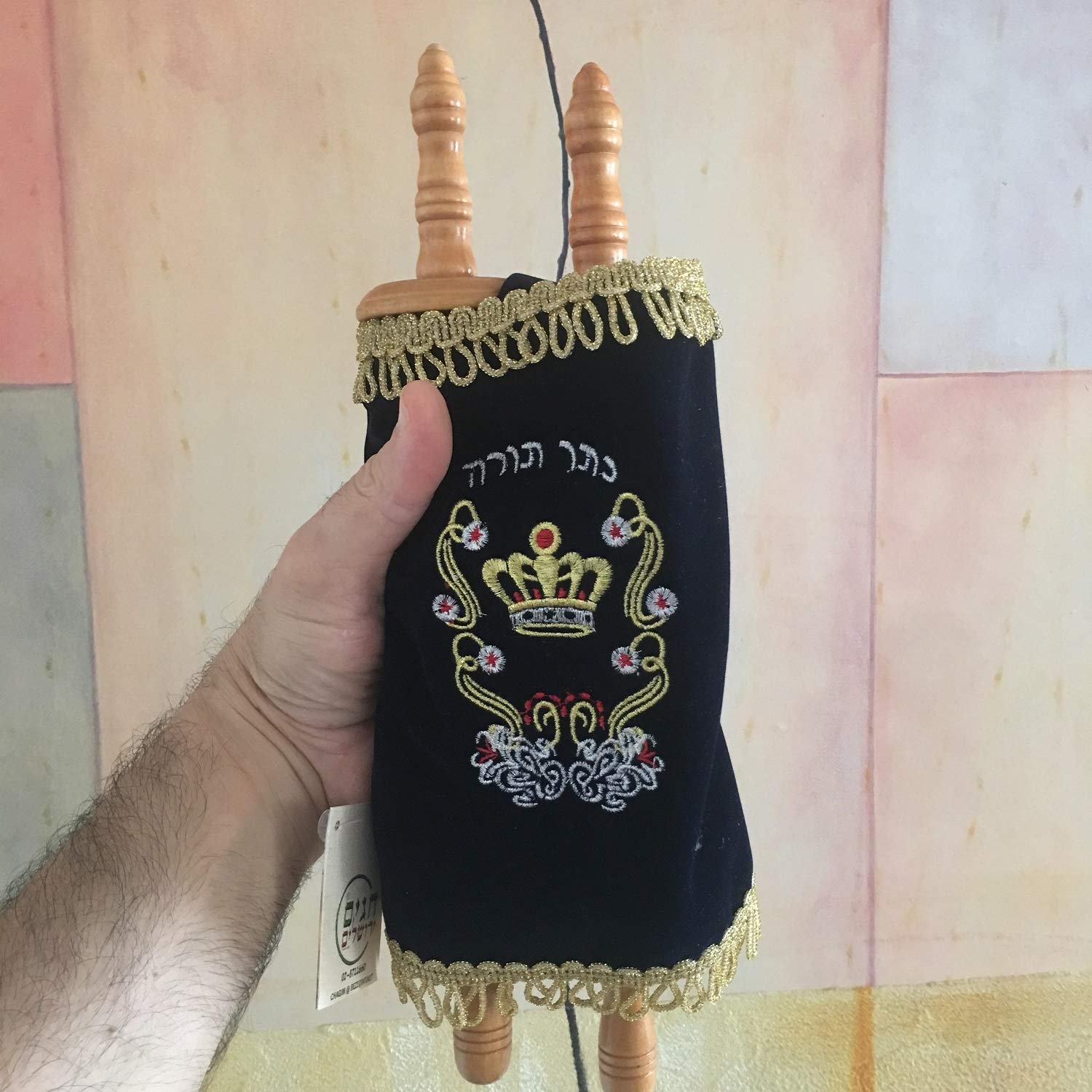 Amazing Judaica Jewis sepher Torah Scroll Book Bibel Hebräisch und Samt Cover Israel