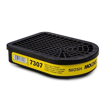 Moldex 7307 Semi-Rectangular Organic Vapors/Acid Gases Cartridge for 7000/7800/9000 Series Half Mask Facepiece Reusable Respirators