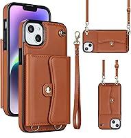 Vista 11 de Funda para iPhone 13 de 6.1 pulgadas, bolso cruzado, correa de hombro, funda protectora de moda para iPhone 13 (azul)