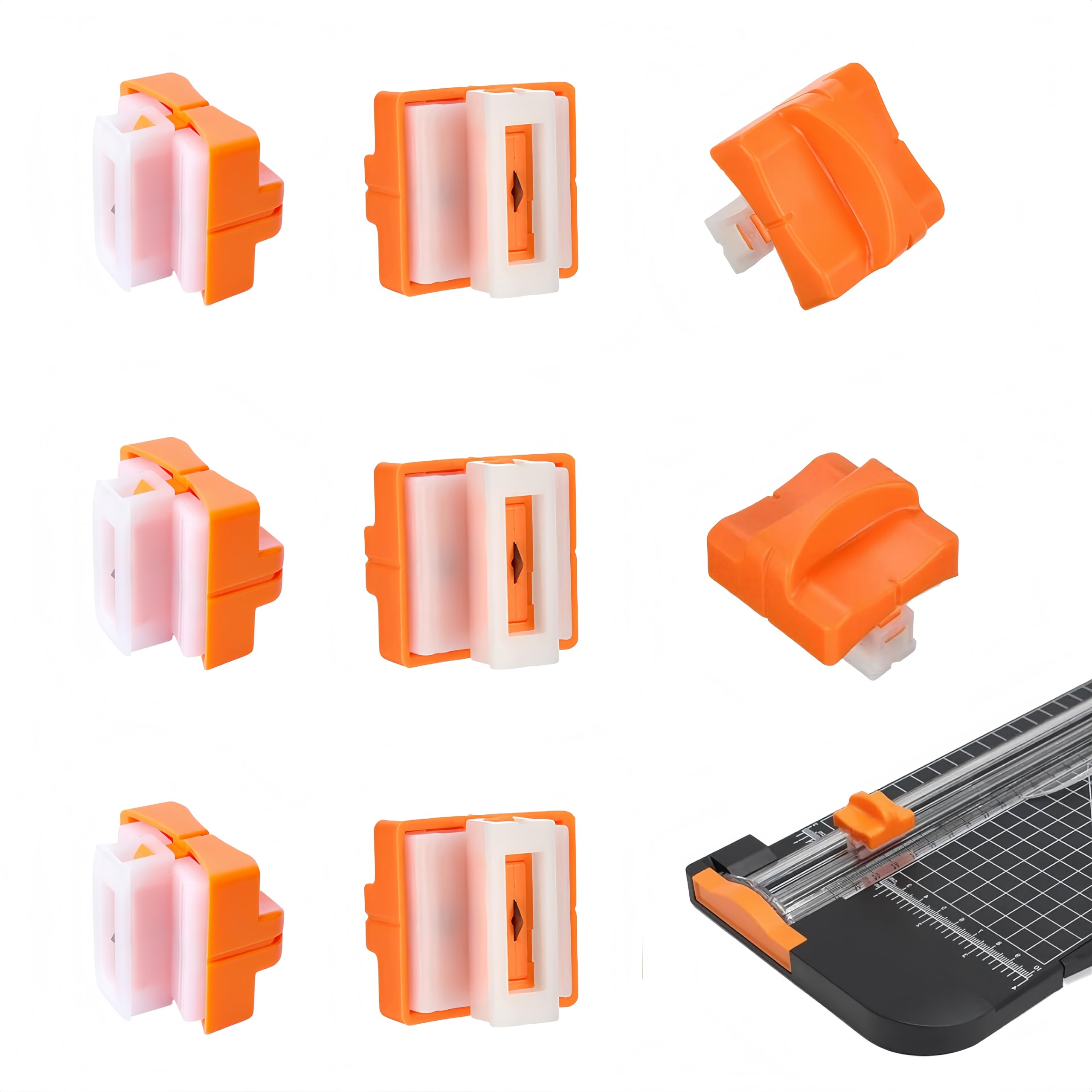 8 Pcs Paper Cutter Replacement Blades, Replacement Cutting Blades, Cutting Blade with Safe Pressing Design, PaperTrimmer Blade for A4 Paper Trimmer Card