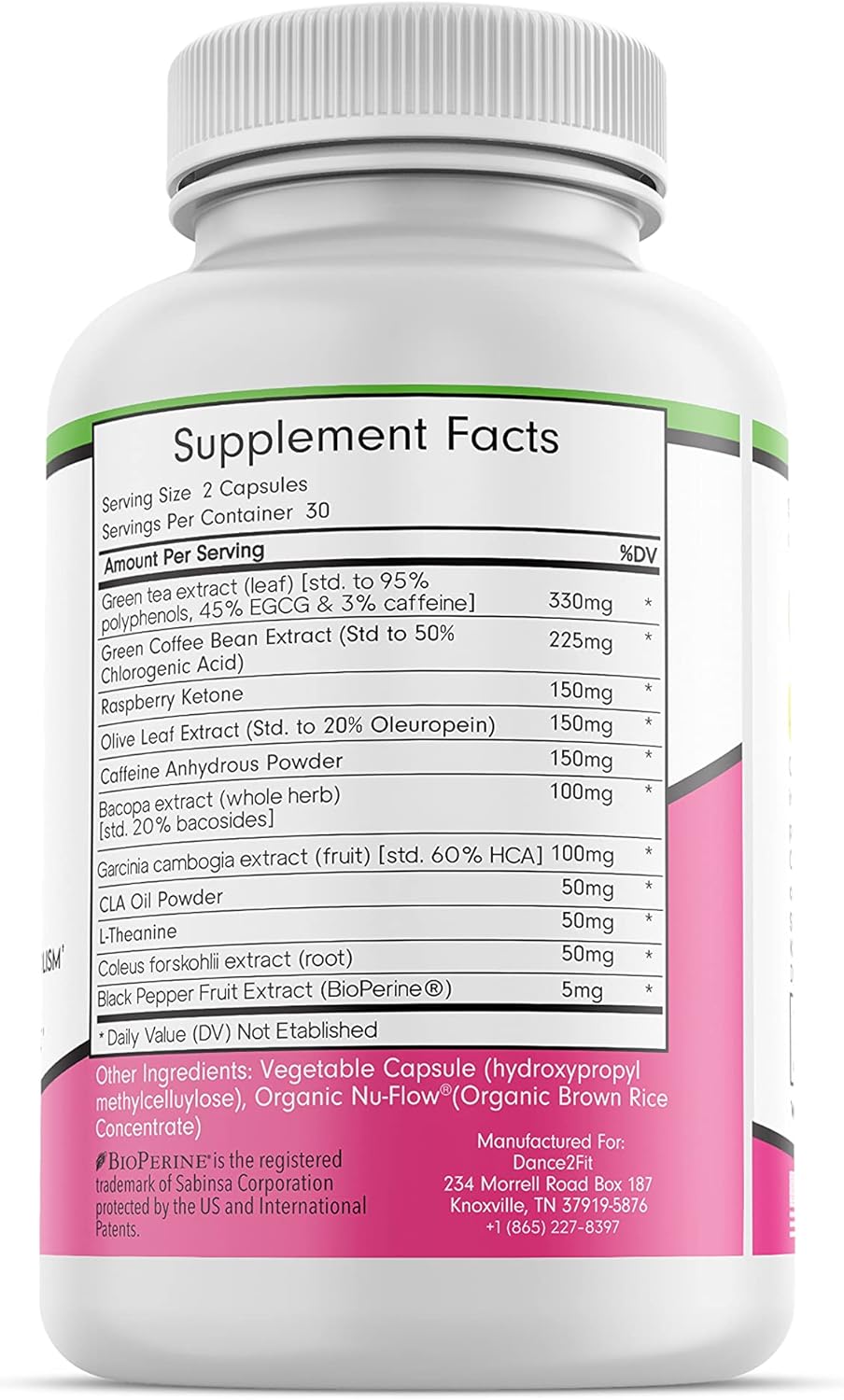 D2Fit (by Jessica Bass) Women’s 4 in 1 Kickstart Thermogenic Supplement, for Metabolism and Appetite Support with Green Tea Extract & BioPerine - 60 Capsules (1 Month) : Health & Household