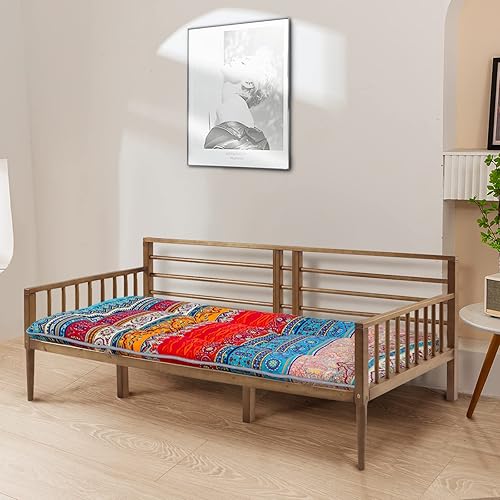 Miniatura 132 de Colchón futón japonés de piso gris constelación, de piso tatami, portátil, para acampar, para niños, sofá cama plegable enrollable con protector de