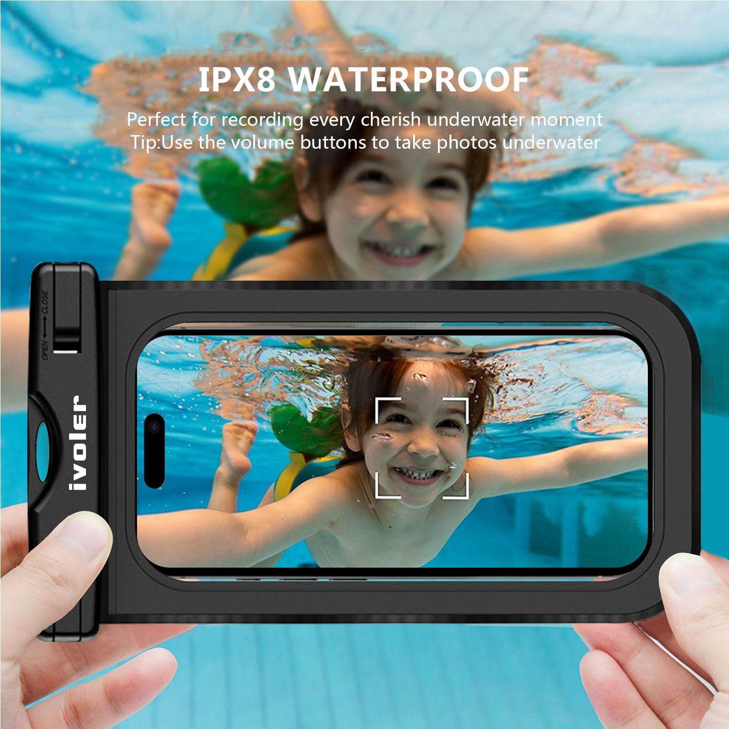 ivoler 2-Pack Waterproof Fanny Pack & Phone Pouch, Dry Bag for Passport, Phone & Wallet, Floating Waterproof Phone Case for Beach, Swimming, Kayaking, Boating, Cruise Essentials & Travel, Black