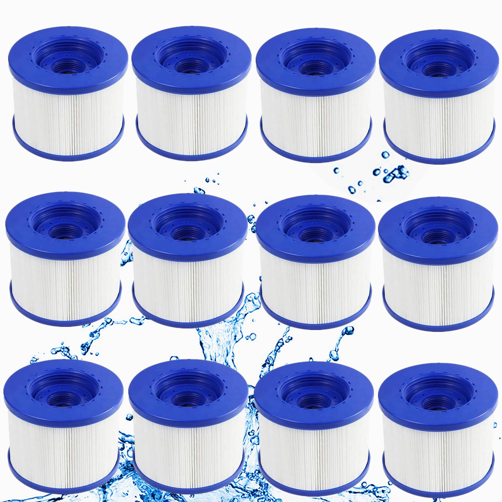 12pcs Filtro di Ricambio per la Cartuccia del Filtro Spa, Cartuccia con Filettatura a Vite per Filtro Spa per Vasca idromassaggio, Cartuccia del Filtro Piscina Adatto per Spa.