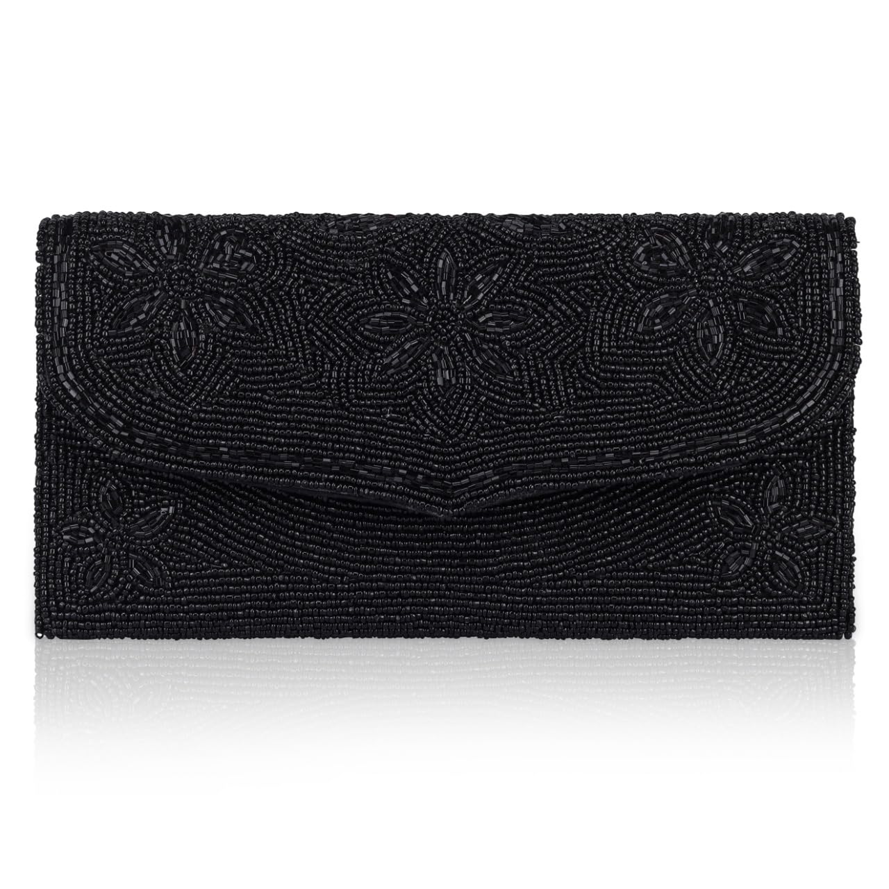 SIMONE Celeste Clutch Bag For Women | Floral Beaded Womens Envelope Clutch Handbag Magnetic Closure | Detachable Chain Sling Purse for Women/Girls | Ladies Purse for Party, Wedding (Black) (B0BY26ZM93) Amazon Price History, Amazon Price Tracker