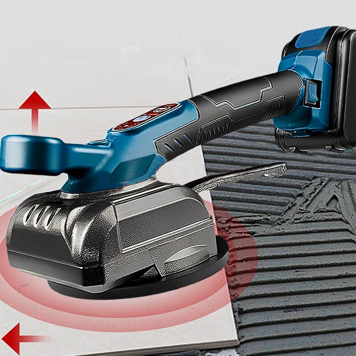 Macchina per la Posa di Piastrelle Ricaricabile, Vibratore per Piastrelle, Macchina Elettrica per Piastrelle Portata Massima 100kg, Livellatrice per Piastrelle, 21V, Macchina per Piastrellatura