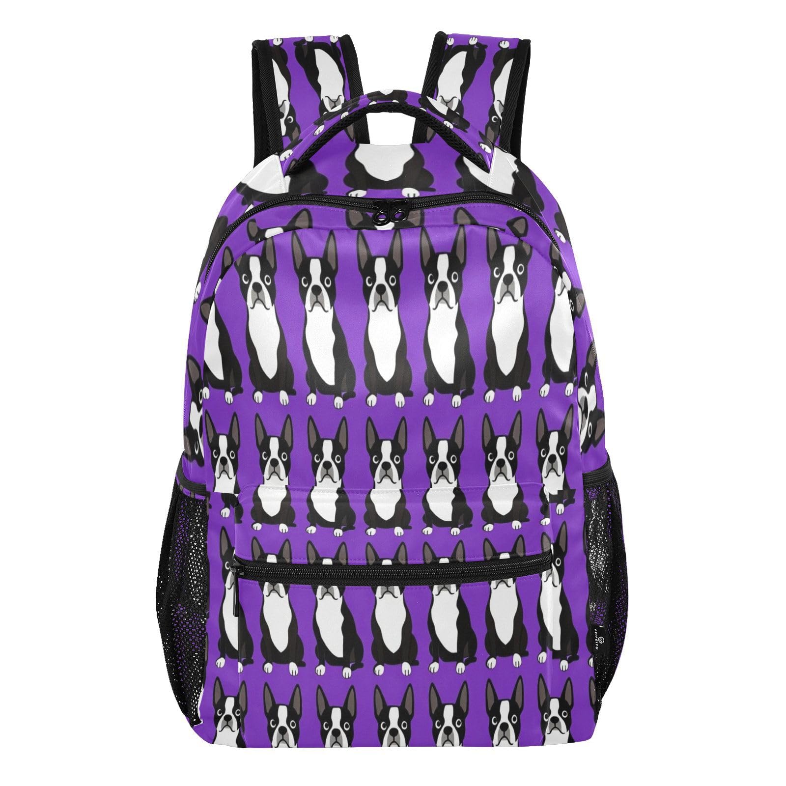 FRODOTGV Zaino da viaggio multitasche, in tessuto twill di poliestere, per studenti scolastici, campeggio, visite turistiche, taglia S, Viola Terrier, S, Casual