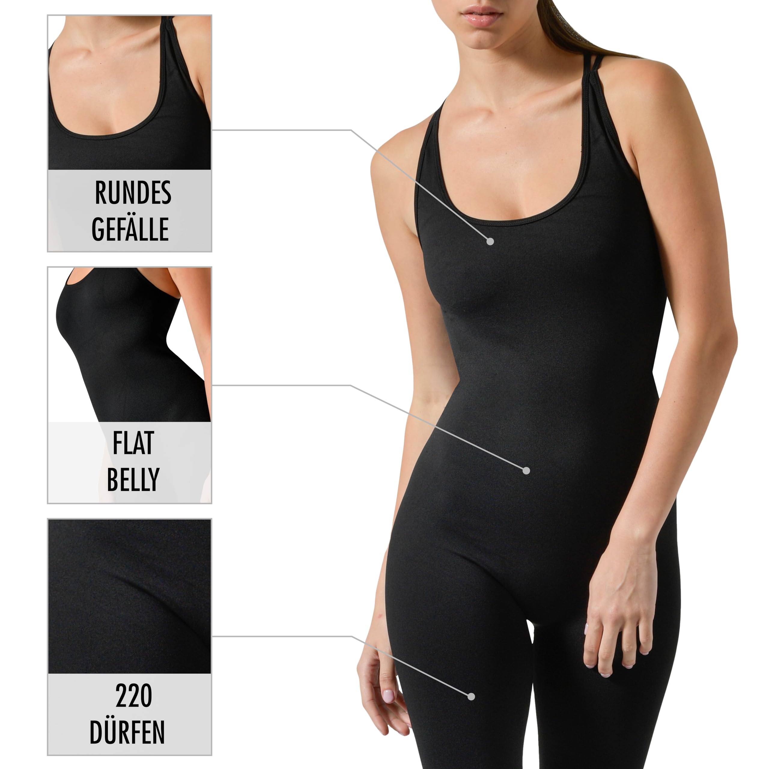 Risalti Jumpsuit für Damen, gekreuzte Träger, einteiliger Jumpsuit für Damen, elegant, ohne Ärmel, figurbetonter Yoga-Strampler für Damen, Trainingsanzug für Damen, hergestellt in Italien