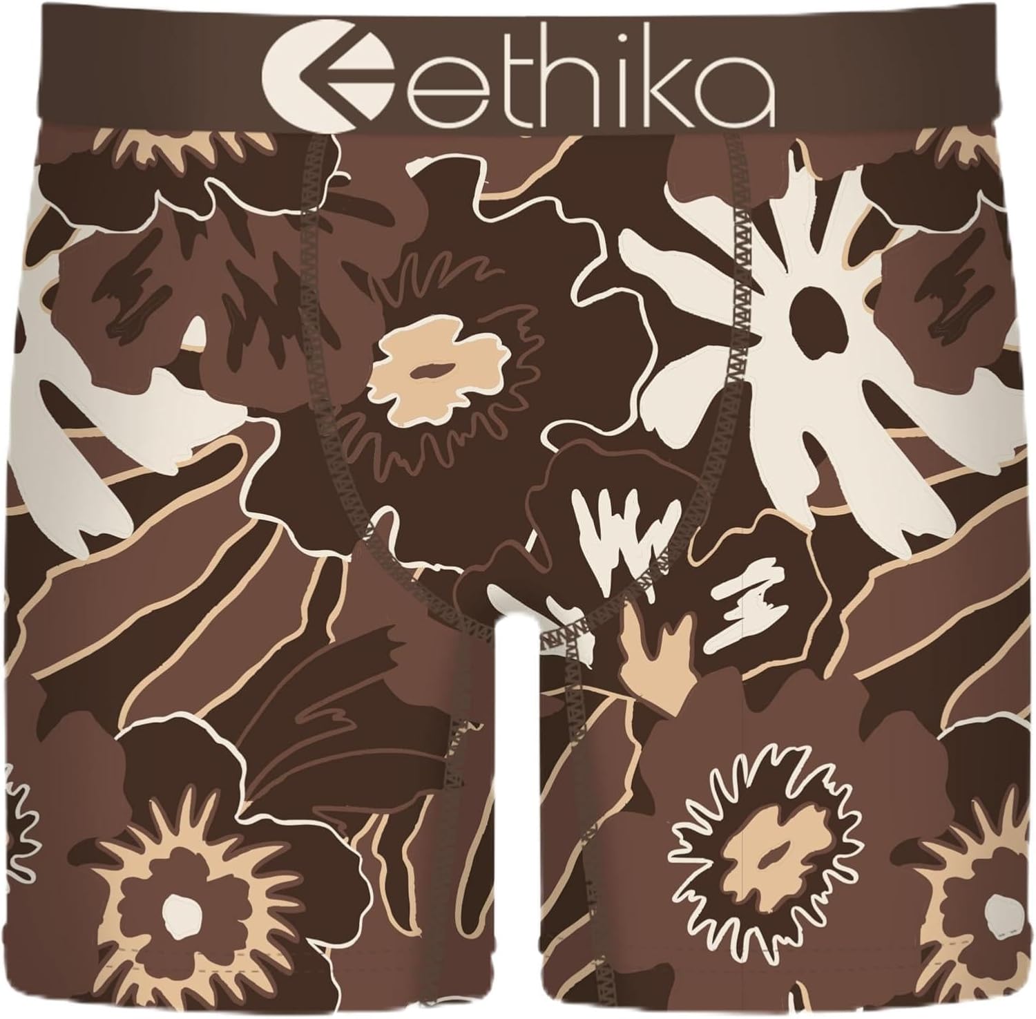 Ethika Men’s Mid Boxer Brief, 4-Way Stretch Performance Underwear - Hawaiian Bloom