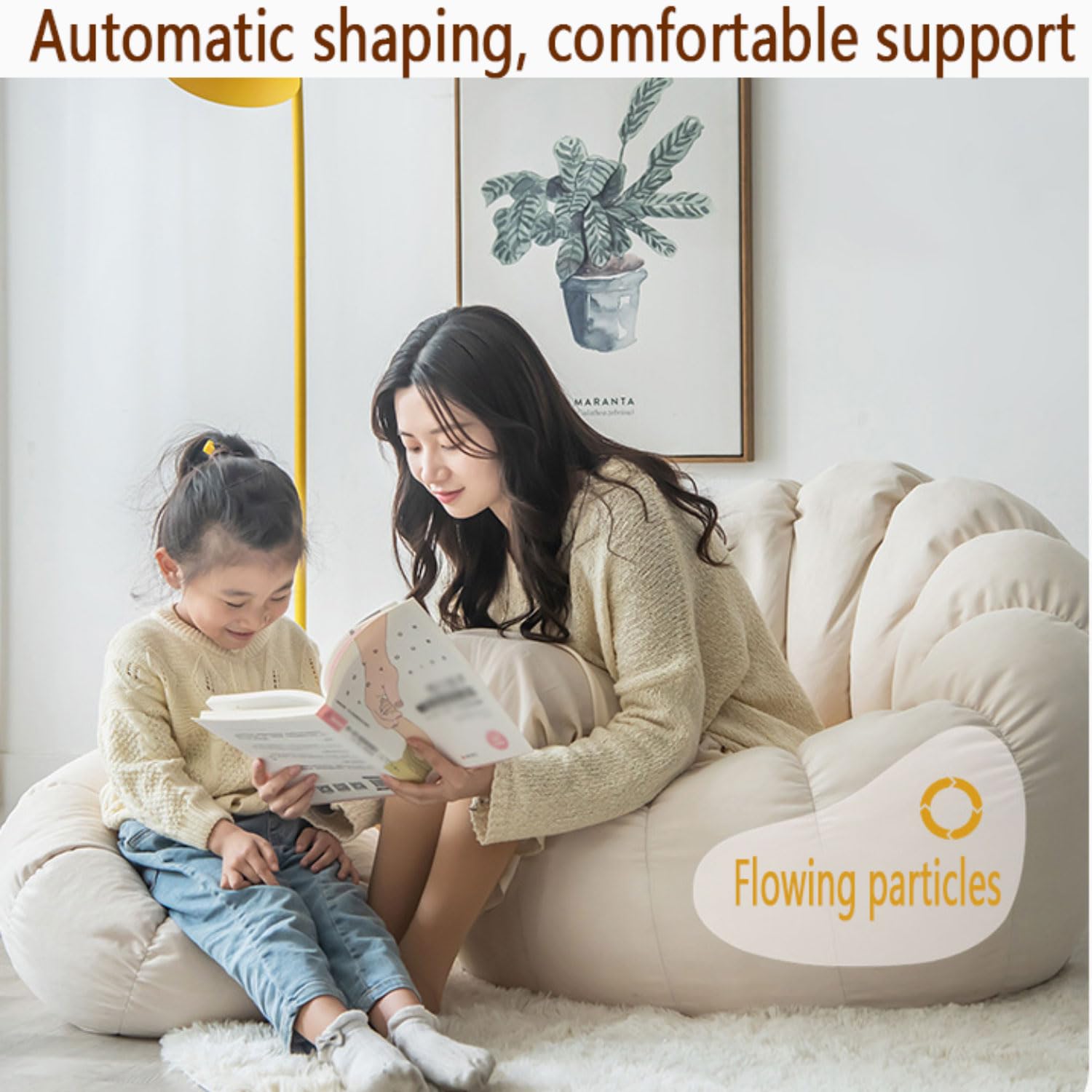 Fotel do siedzenia z otomaną – wygodna aksamitna sofa i poduszka z pianki z pamięcią kształtu do sypialni i akademika