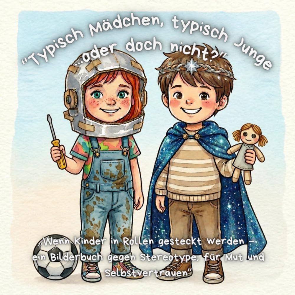 "Typisch Mädchen, typisch Junge...oder doch nicht?": „Wenn Kinder in Rollen gesteckt werden – ein Bilderbuch gegen Stereotype, für Mut und ... für Gefühle, Mut und Miteinander“)