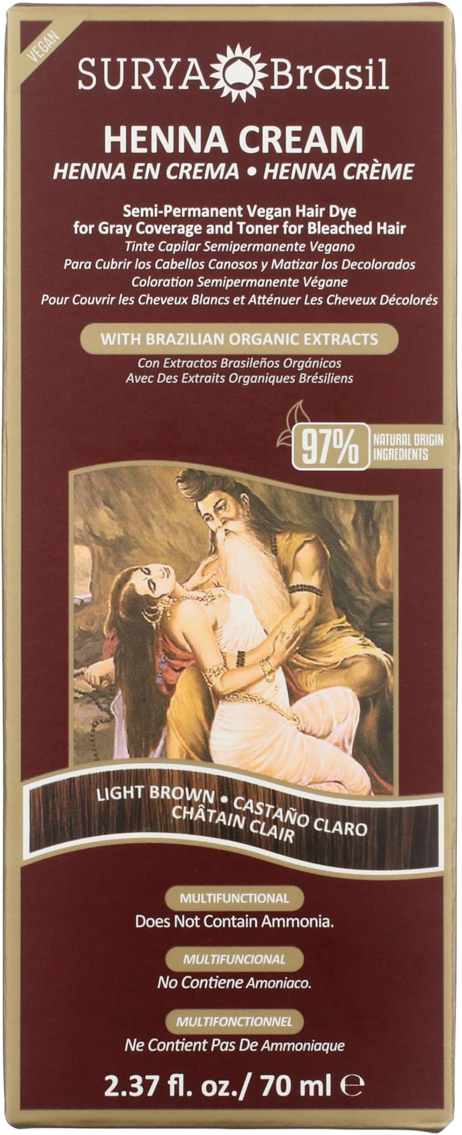 Products Henna Cream, Light Brown, 2.37 Fluid Ounce