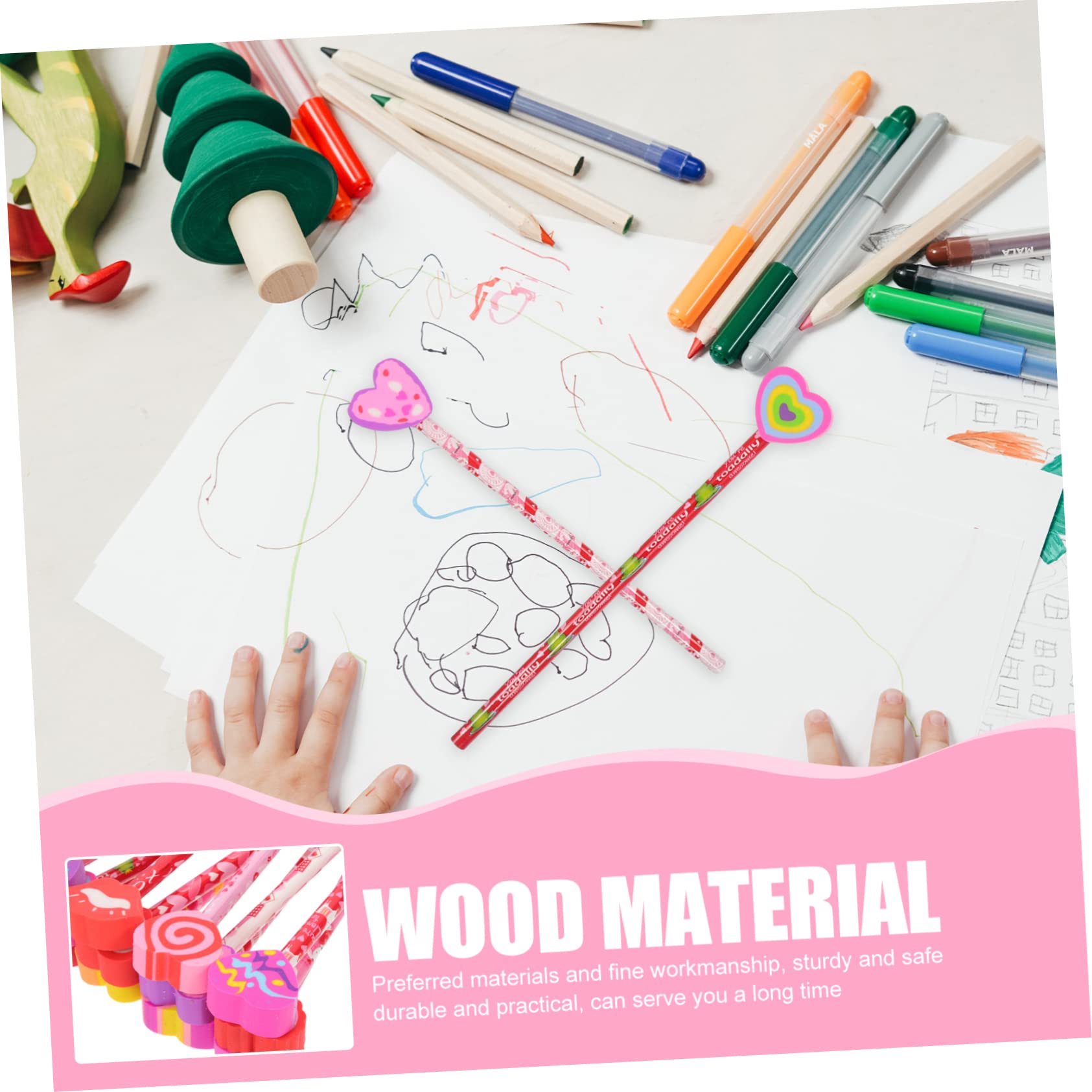 Housoutil 60 Pièces Crayons Hb Bois pour Garçon Fille Lot Motifs Adorables pour École et Dessin Kit Compact Pratique pour Garçons et Filles