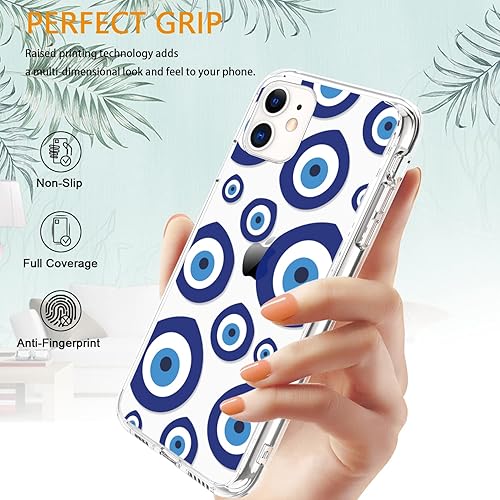 Miniatura 6 de LUHOURI Funda diseñada para iPhone 11 con protector de pantalla, ajuste delgado, funda de acrílico transparente resistente para mujeres y niñas,