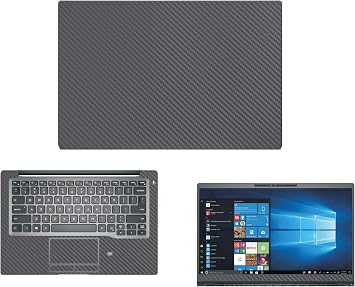 Decalrus - Protective Decal for Dell Latitude 14 7400 14" Screen Laptop Grey Carbon Fiber Skin case Cover wrap CFDelllatitude7400STNDGrey