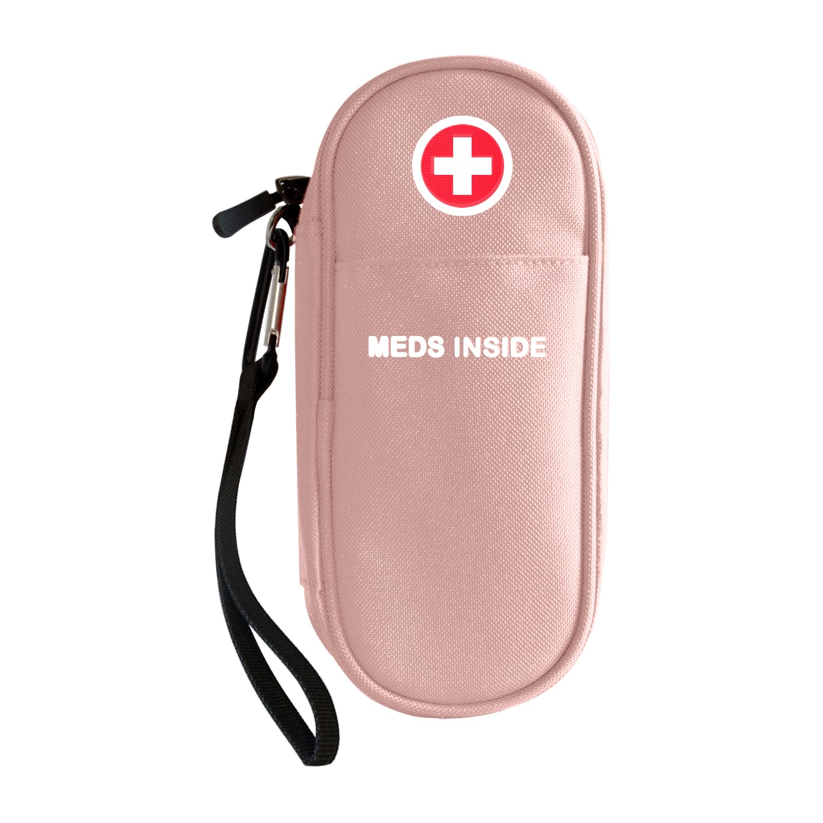 Sac à Médicaments Vide pour EpiPen, Étui de Transport Isotherme de médicamentsde, Trousse Organisateur Voyage pour 2 EpiPens, Auvi Q, Spray Nasal, allergie Meds, Asthme Inhaler, (Rose)