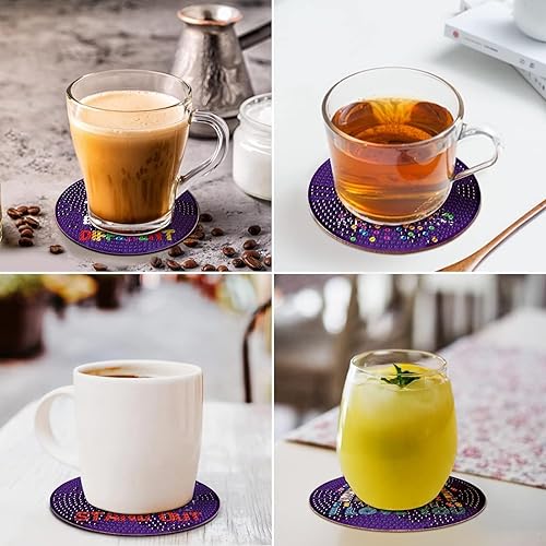 Miniatura 7 de 8 posavasos con diseño de diamantes para concientización sobre el autismo, con soporte, para concientización sobre el autismo, para adultos,