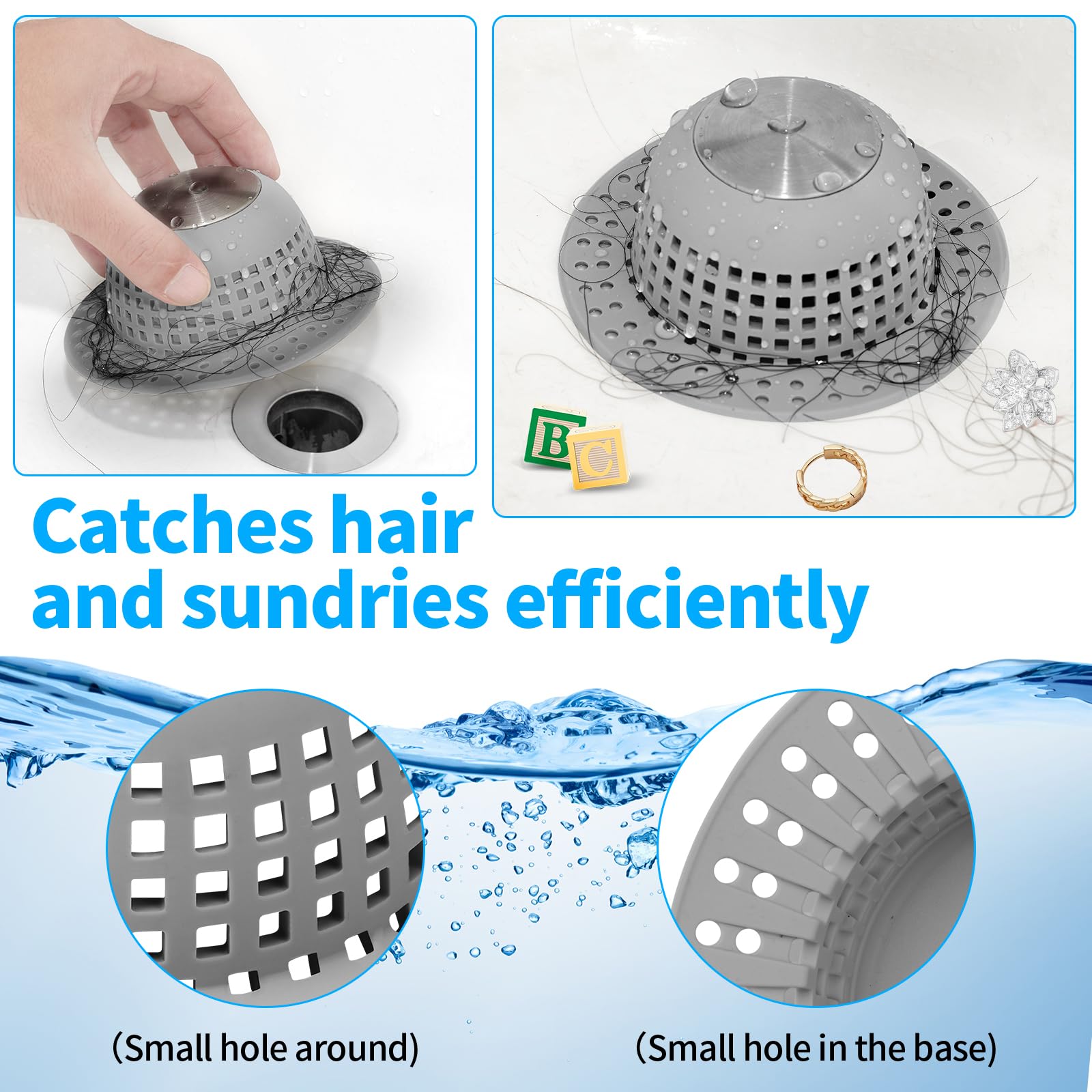 Aluvor Shower Drain Hair Catcher - Clog-Free Drains -6