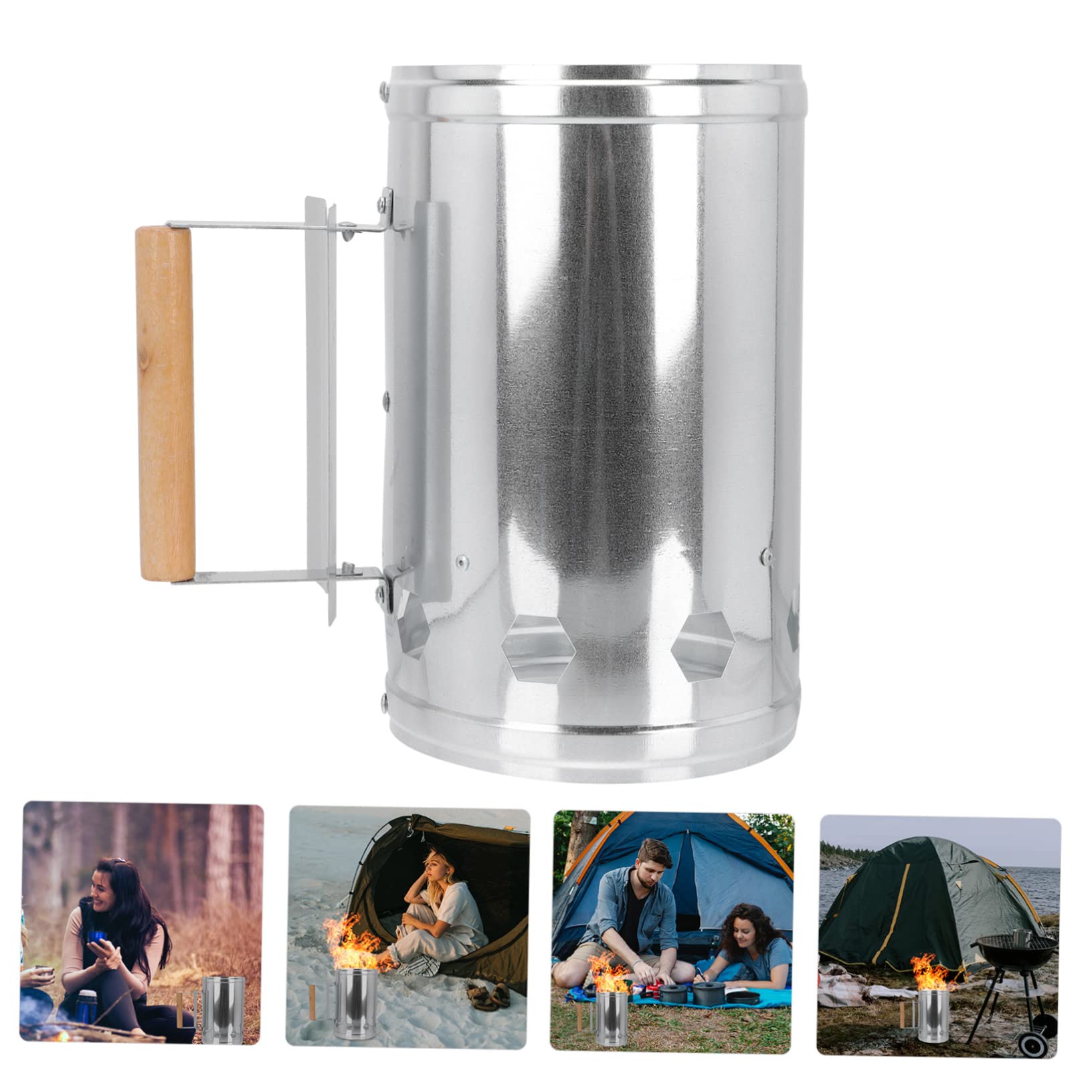 Sosoport 1pezzi Utensili Barbecue Attrezzi Barbecue Stufa Riscaldante di Accensione per Secchio di Accensione Rapida Accendifuoco Bricchette Barile di