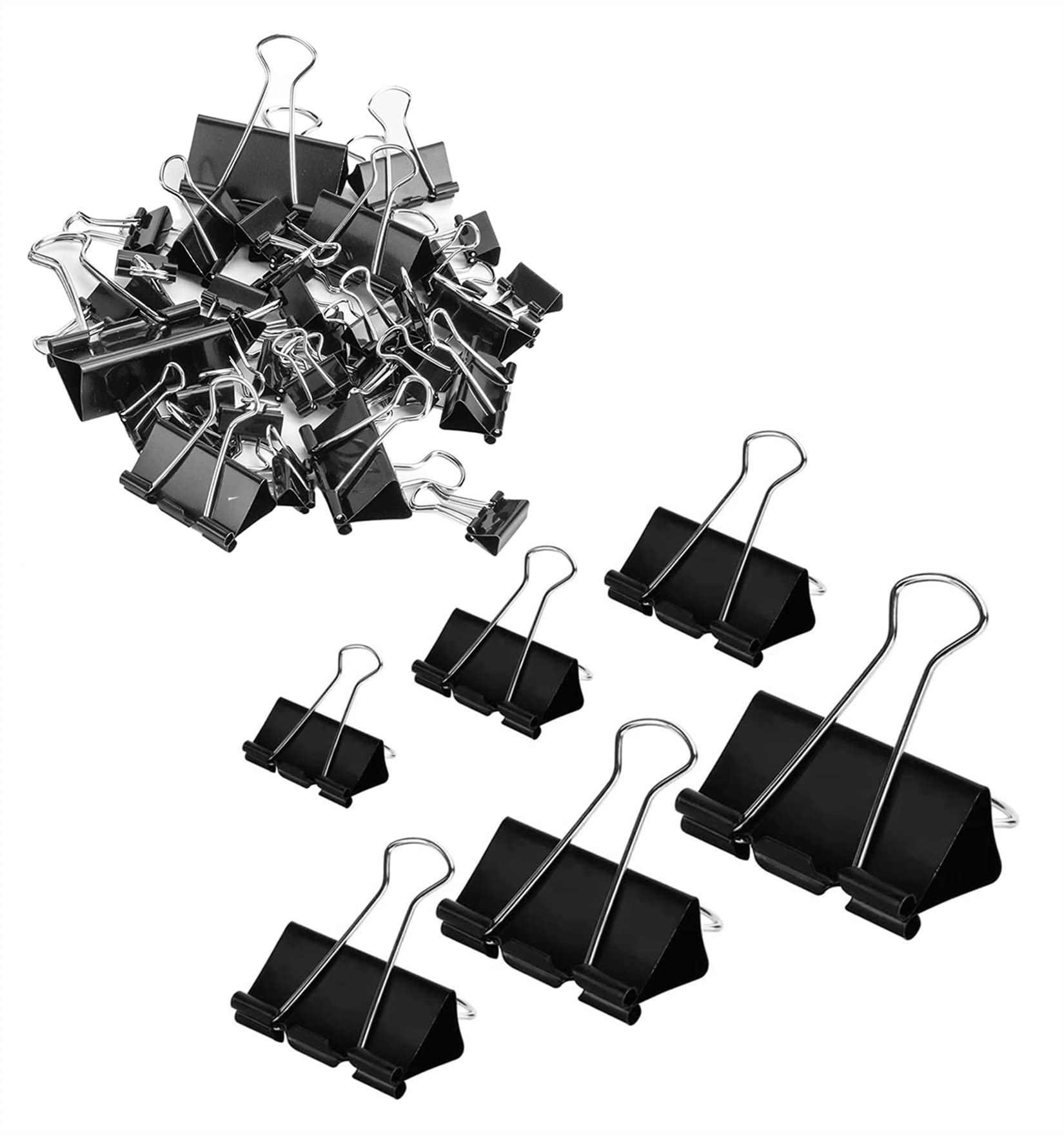 50 Molle Fermacarte 19mm Nero - Clip Metalliche Per Ufficio, Scuola, Casa - Foto 3